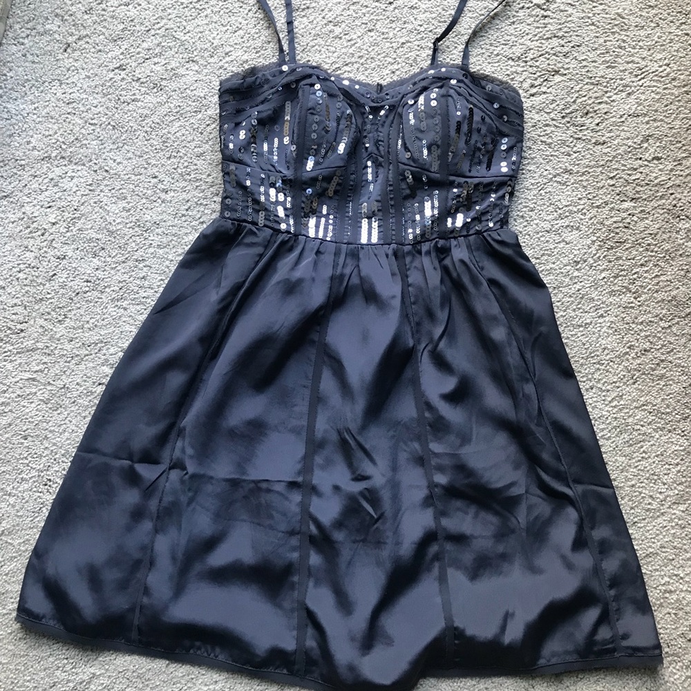 American Eagle grey sequin bustier dress